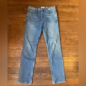 Re/done Righ Rise Ankle Crop Stretch Jeans